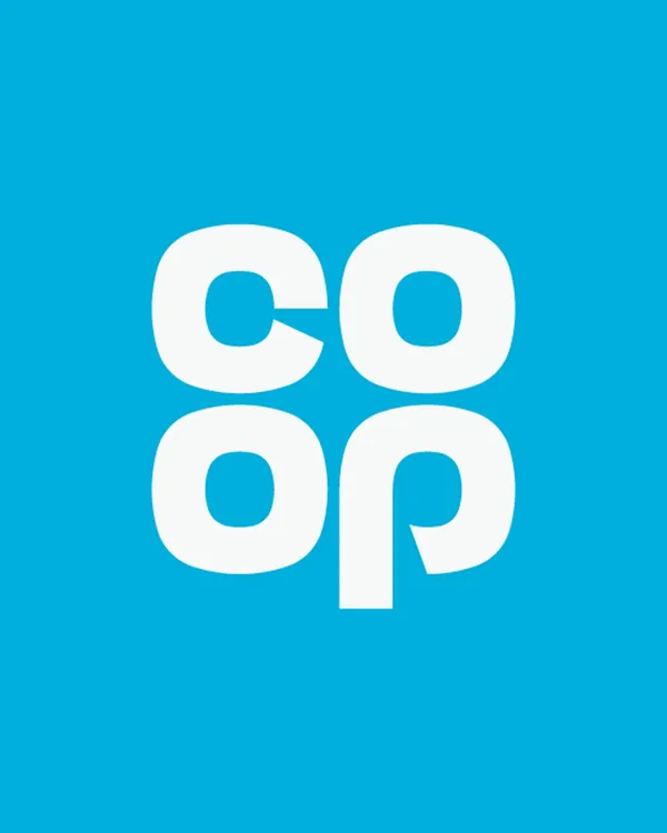 The Co-op logo on blue